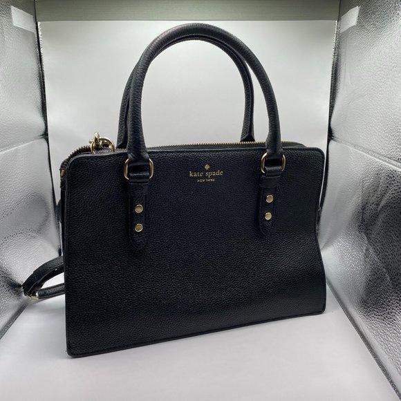 Kate Spade Black Pebbled Mulberry Street Lise Satchel & Crossbody Bag - Picture 2 of 16
